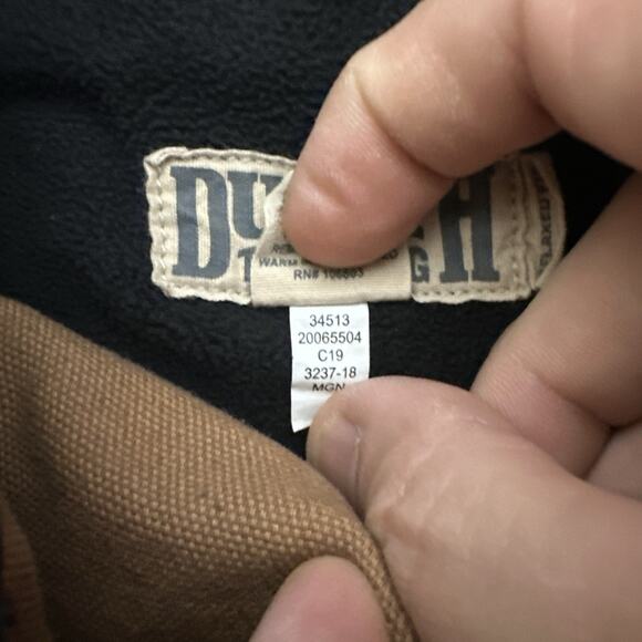 Duluth Trading Co Pants Men 40x30 Moss Green Fleece Lined Canvas Cargo Workwear - Picture 5 of 10